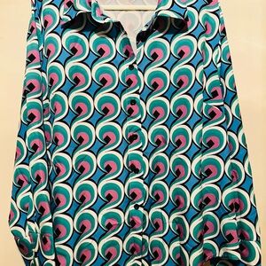 SHEIN Curve Multicolor Retro Print Shirt